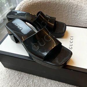 Gucci Black Rubber Sandals